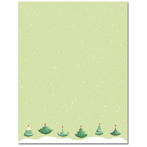Six Christmas Trees Holiday Printer Paper