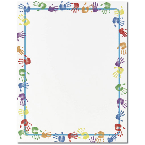 Little Colorful Handprints Border Paper Your Paper Stop