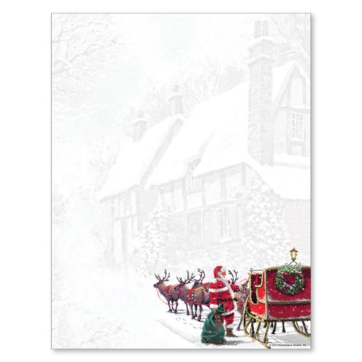 Santa's Sleigh Christmas Holiday Printer Paper