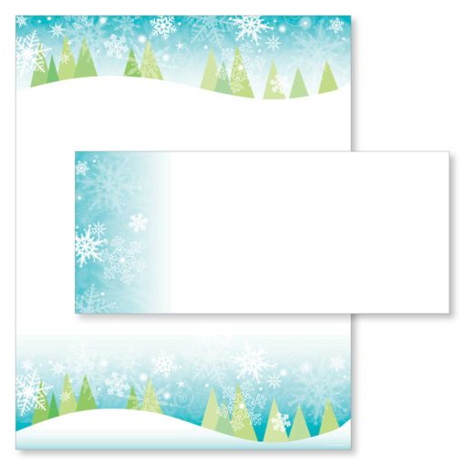 Snowy Christmas Trees Paper & Envelopes