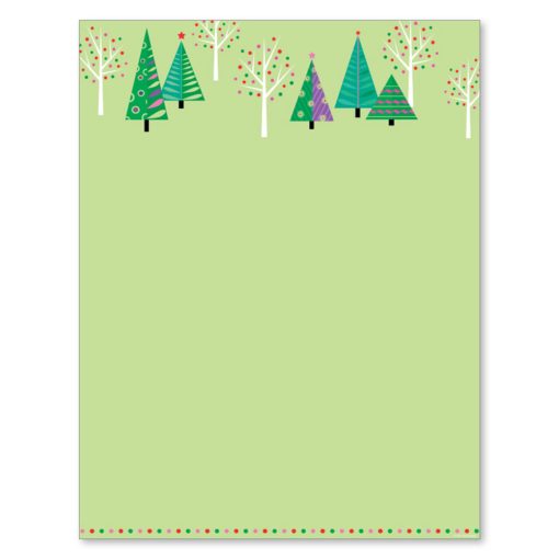 Sparkling Green Christmas Trees Computer Printer Paper