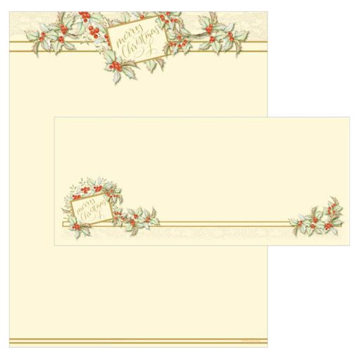 Vintage Holly Holiday Christmas Paper Set