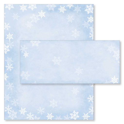 Winter Snow Flakes Christmas Holiday Printer Paper & Envelopes