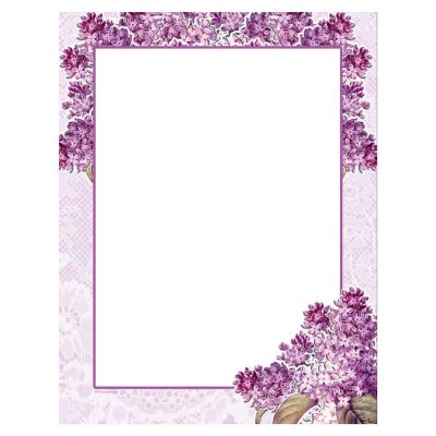 Purple Lilacs & Lace Flower Paper Stock