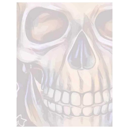 grinning skull scary halloween paper